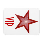 Rood Star 'VIP' flexibele magneet wit (Horizontaal)