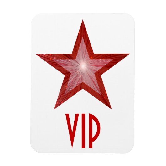 Rood Star 'VIP' flexibele magneet wit (Verticaal)
