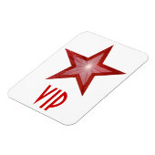 Rood Star 'VIP' flexibele magneet wit (Linkerzijde)