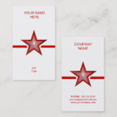 Rood Star visitekaartje wit verticaal (Voorkant / Achterkant)
