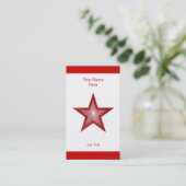 Rood Star visitekaartje witte streep verticaal (Staand voorkant)