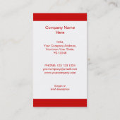 Rood Star visitekaartje witte streep verticaal (Achterkant)