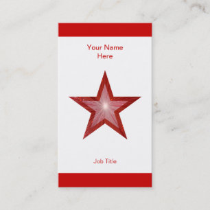 Rood Star visitekaartje witte streep verticaal