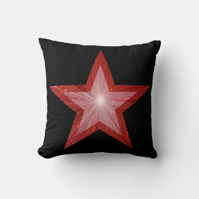 Rood Star wit met kussen zwart naar achteren (Voorkant)