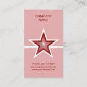 Rood Star wit visitekaartje roze verticaal (Achterkant)