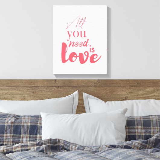 Rood, stedelijk grafisch ontwerp "Alles wat je nod Canvas Afdruk (Insitu (Slaapkamer))