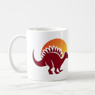 Rood Stegosaurus Sunset Silhouet Koffiemok