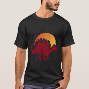 Rood Stegosaurus Sunset Silhouet T-shirt