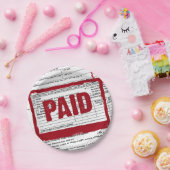 rood stempel op het belastingformulier papieren bordje (Feest)