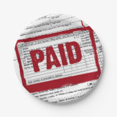 rood stempel op het belastingformulier papieren bordje (Voorkant)