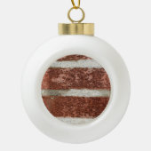 Rood stenen muur Concrete cementtextuur Keramische Bal Ornament (Voorkant)