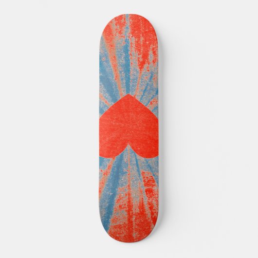 Rood sterburst valentijn hart persoonlijk skateboard (Voorkant)
