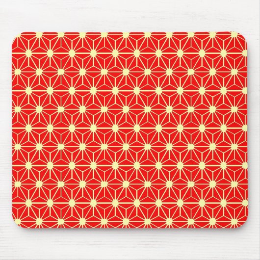 rood sterpatroon met gele lijn muismat (Voorkant)