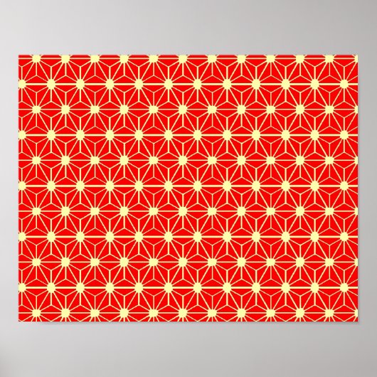 rood sterpatroon met gele lijn poster (Voorkant)