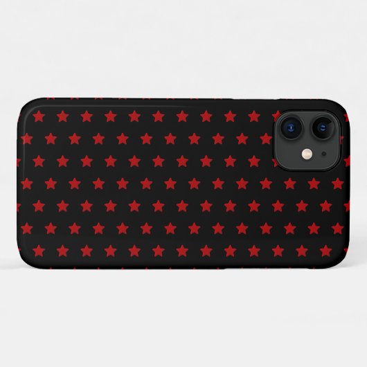 rood sterpatroon op zwart Case-Mate iPhone case (Achterkant (horizontaal))