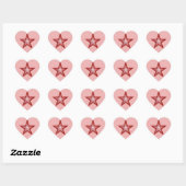 Rood sterren sticker roze (Vel)