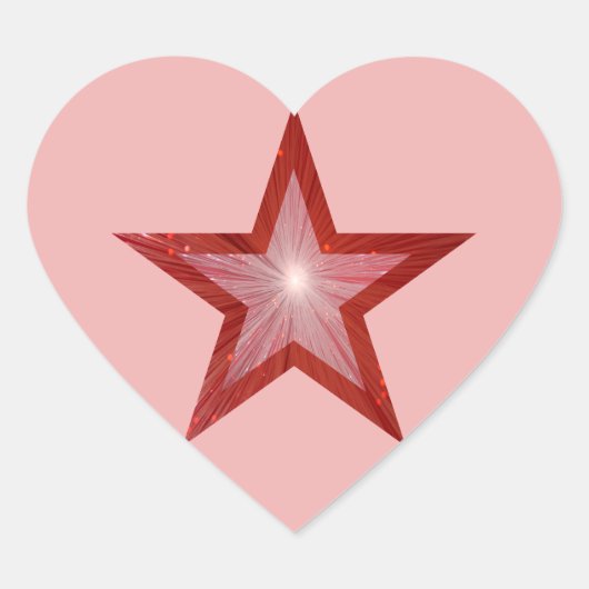 Rood sterren sticker roze (Voorkant)