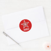 Rood sterren 'WINNER' Ronde Sticker (Envelop)