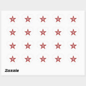 Rood sterren, wit hart sticker (Vel)