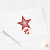 Rood sterretje, wit ronde sticker (Envelop)