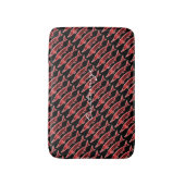 rood steurig patroon zwart badmat (Voorkant Verticaal)