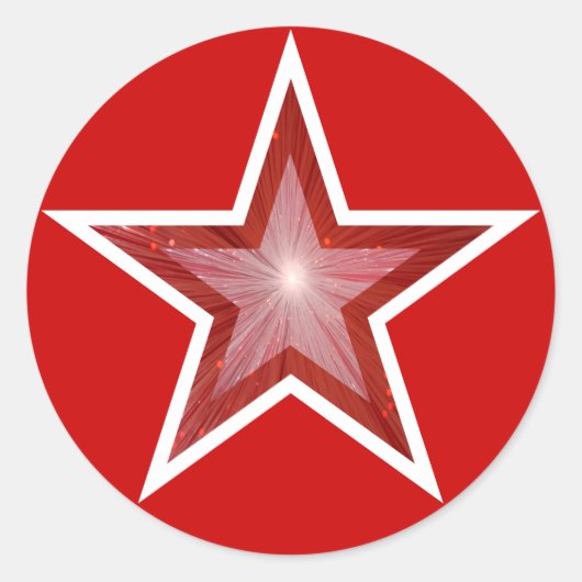 Rood sticker met rode ster (Voorkant)