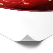 Rood  Stijl Waterverf Kerstmis Ornament Poster (Hoek)