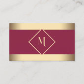 Rood Stijlvol Geometrisch Goud Lijst Modern Visitekaartje (Voorkant)