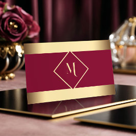 Rood Stijlvol Geometrisch Goud Lijst Modern Visitekaartje