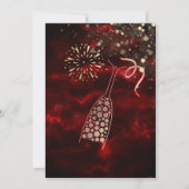 Rood stijlvol Nieuwjaar Party uitnodiging (Achterkant)