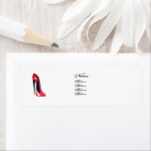 Rood Stiletto-plaatlabel Etiket (Insitu)