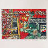 Rood stilleven met bloemen legpuzzel (Horizontaal)