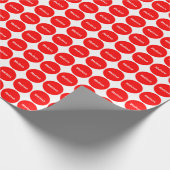 Rood Stippen patroon op wit met naam ompakken papi Cadeaupapier (Hoek)