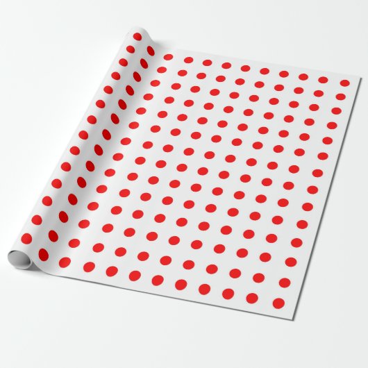 Rood Stippenpatroon Inpakpapier (Uitgerold)
