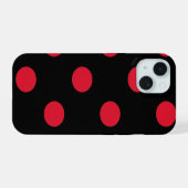 rood stippenpatroon iPhone 15 case (Achterkant horizontaal)