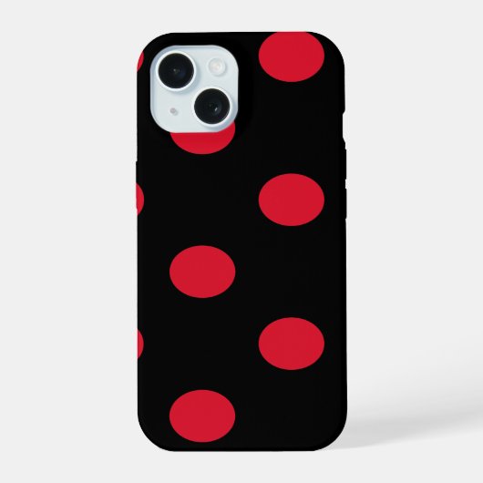 rood stippenpatroon iPhone 15 case (Achterkant)
