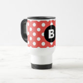 Rood Stippenpatroon Zwart Monogram Reisbeker (Voorkant links)