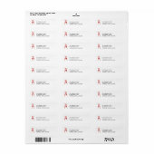 Rood stoeladres etiket (Full Sheet)
