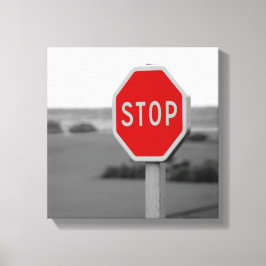 Rood stopverkeersbord Minimalistische fotografie C Canvas Afdruk