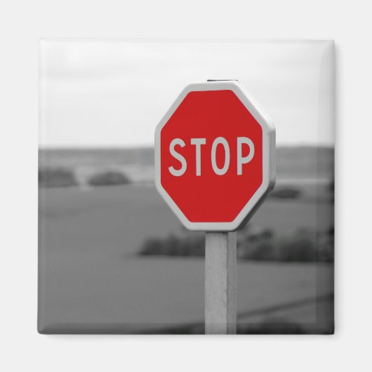 Rood stopverkeersbord Minimalistische fotografie Magneet (Voorkant)
