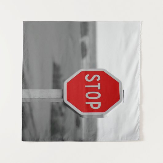 Rood stopverkeersbord Minimalistische fotografie Wandkleed (Voorkant (horizontaal))