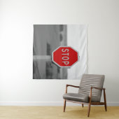 Rood stopverkeersbord Minimalistische fotografie Wandkleed (In Situ (horizontaal))