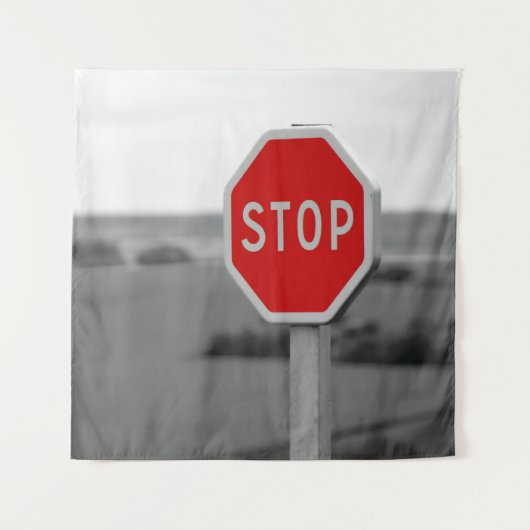 Rood stopverkeersbord Minimalistische fotografie Wandkleed (Voorkant)
