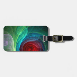 Rood Storm Bloemen Moderne Abstracte Kunst Kleuren Bagagelabel