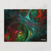 Rood Storm Bloemen Moderne Abstracte Kunst Kleuren Briefkaart (Achterkant)