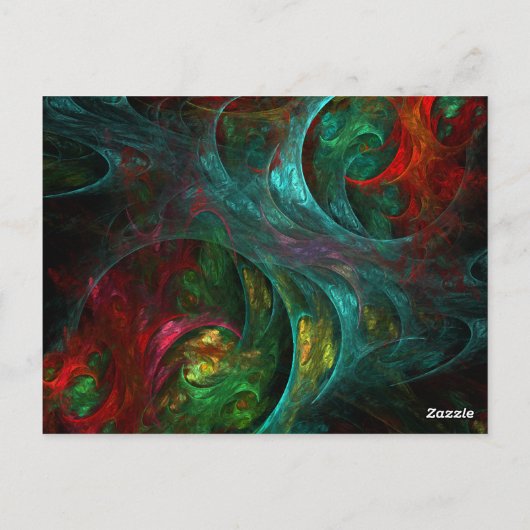 Rood Storm Bloemen Moderne Abstracte Kunst Kleuren Briefkaart (Achterkant)