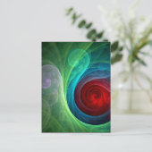 Rood Storm Bloemen Moderne Abstracte Kunst Kleuren Briefkaart (Staand voorkant)