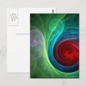 Rood Storm Bloemen Moderne Abstracte Kunst Kleuren Briefkaart (Voorkant / Achterkant)