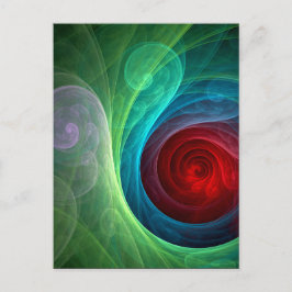 Rood Storm Bloemen Moderne Abstracte Kunst Kleuren Briefkaart