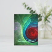 Rood Storm Bloemen Moderne Abstracte Kunst Kleuren Briefkaart (Staand voorkant)